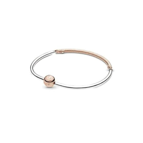 Pulsera Rigida Moments 3 Eslabones Oro Rosa Pandora B01