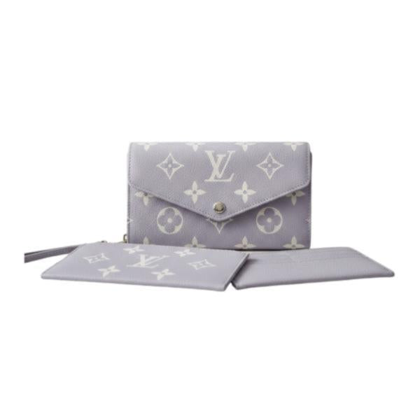Set De Billetera 3 Piezas Para Dama  Diseño Louis Vuitton Gris