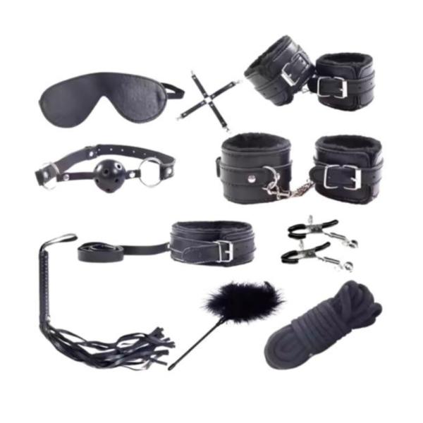 Set De Bondage 10 Piezas Sm 10 Set Negro