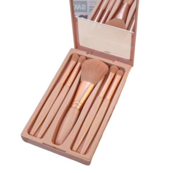 Set De Brochas  Con Organizador Modelo Sl-28714-9 Palo Rosa
