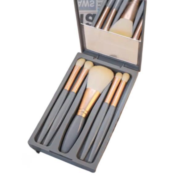 Set De Brochas  Con Organizador Modelo Sl-28714-9 Celeste/Rosado