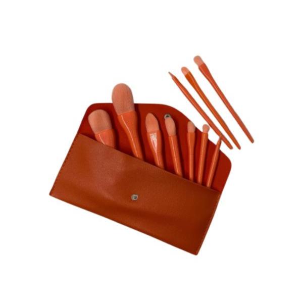 Set De Brochas Con Estuche  Modelo Sl-28714-10 Naranja