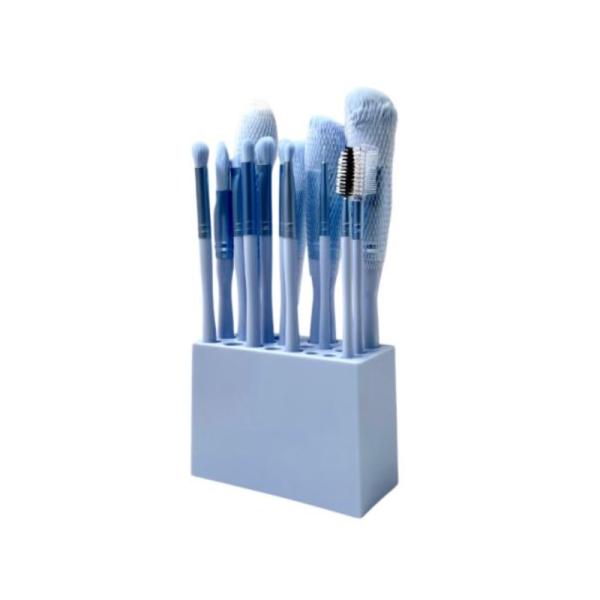 Set De Brochas Con Organizador  Modelo Sl-28714-11 Celeste