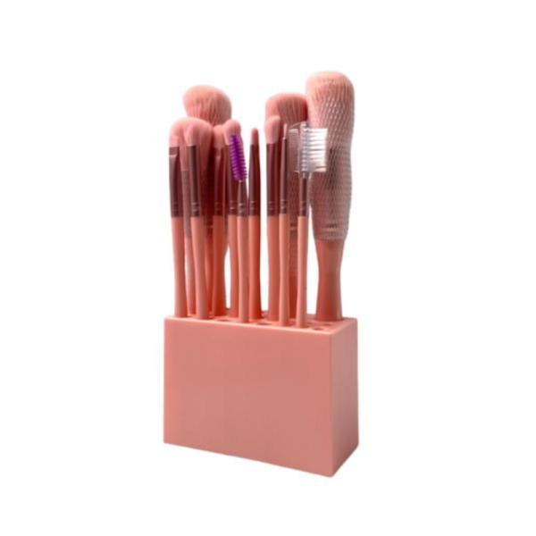 Set De Brochas Con Organizador  Modelo Sl-28714-11 Rosado