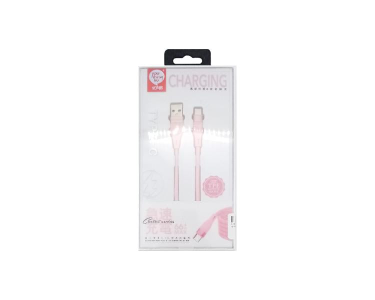 CABLE USB TIPO C K-30 YOUSHENGKU ROSADO