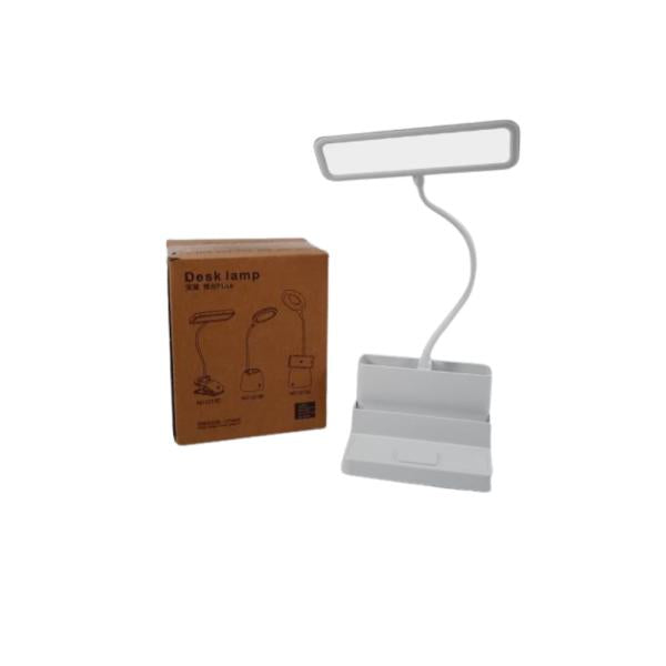 Lampara Luz Led Para Escritorio Con Portalapiceros Blanco