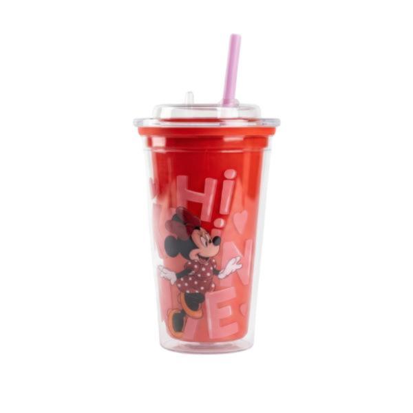 Vaso Infantil 450Ml Modelo X-296 Con Diseño Disney Minnie/Rojo