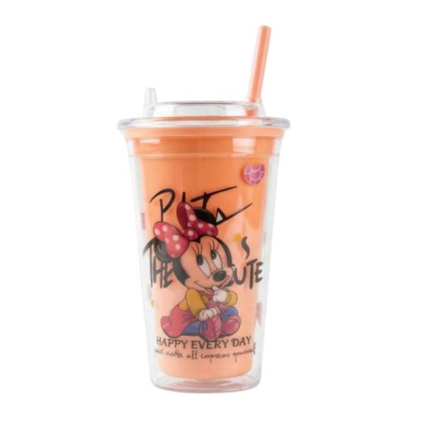 Vaso Infantil 450Ml Modelo X-296 Con Diseño Disney Minnie/Rosada