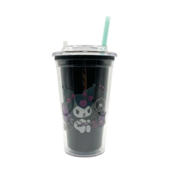 Vaso Infantil 450Ml Modelo X-301 Con Diseño Personajes Sanrio Kuromi/Negro