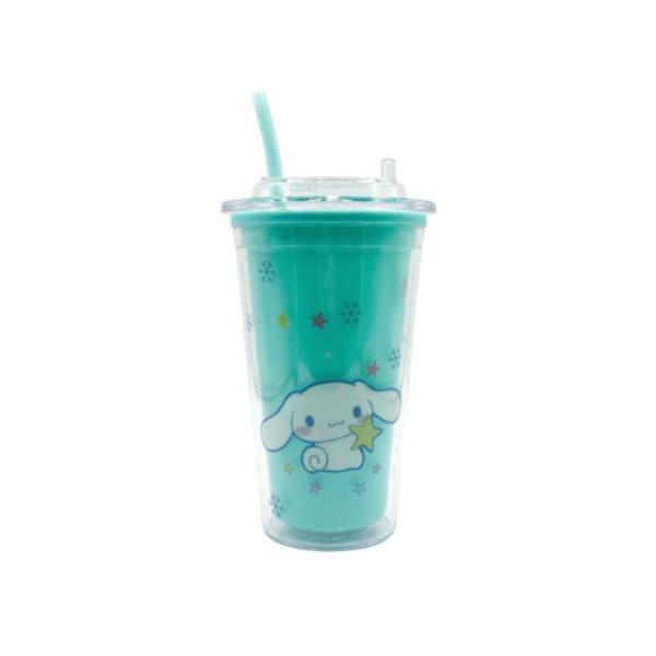 Vaso Infantil 450Ml Modelo X-301 Con Diseño Personajes Sanrio Cinnamoroll/Turquesa