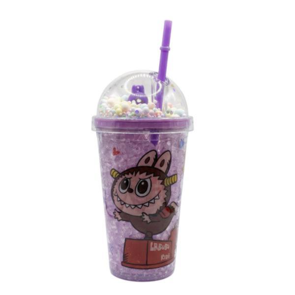 Vaso Infantil 450Ml Modelo X-304 Con Diseño Labubu Morado