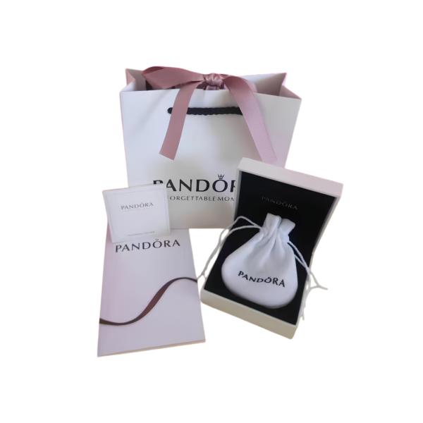 KIT EMPAQUE BOLSITA BLANCA LAZO ROSA PANDORA