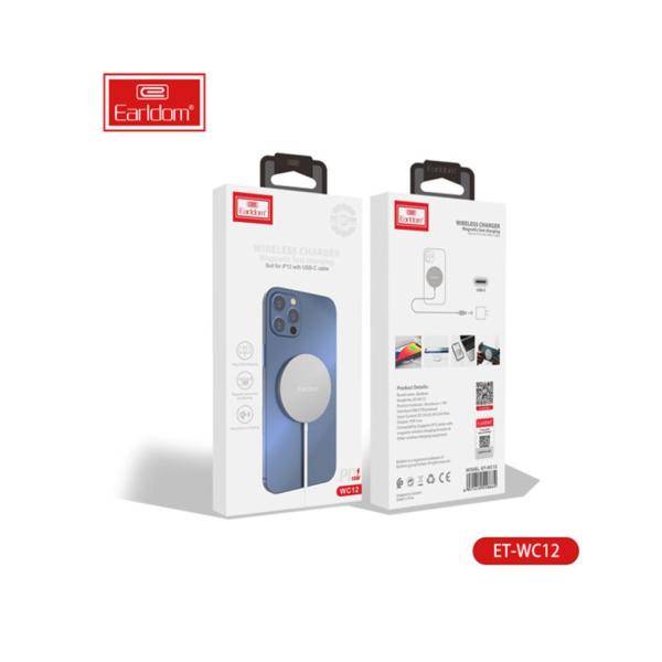 Cargador Inalambrico Magsafe Wireless Inalambrico Earldom Et-Wc12 Blanco