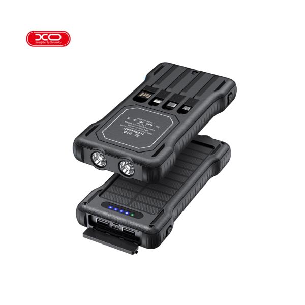 BATERIA DE EMERGENCIA CON PANEL SOLAR  MODELO PR290 10000mAh NEGRA