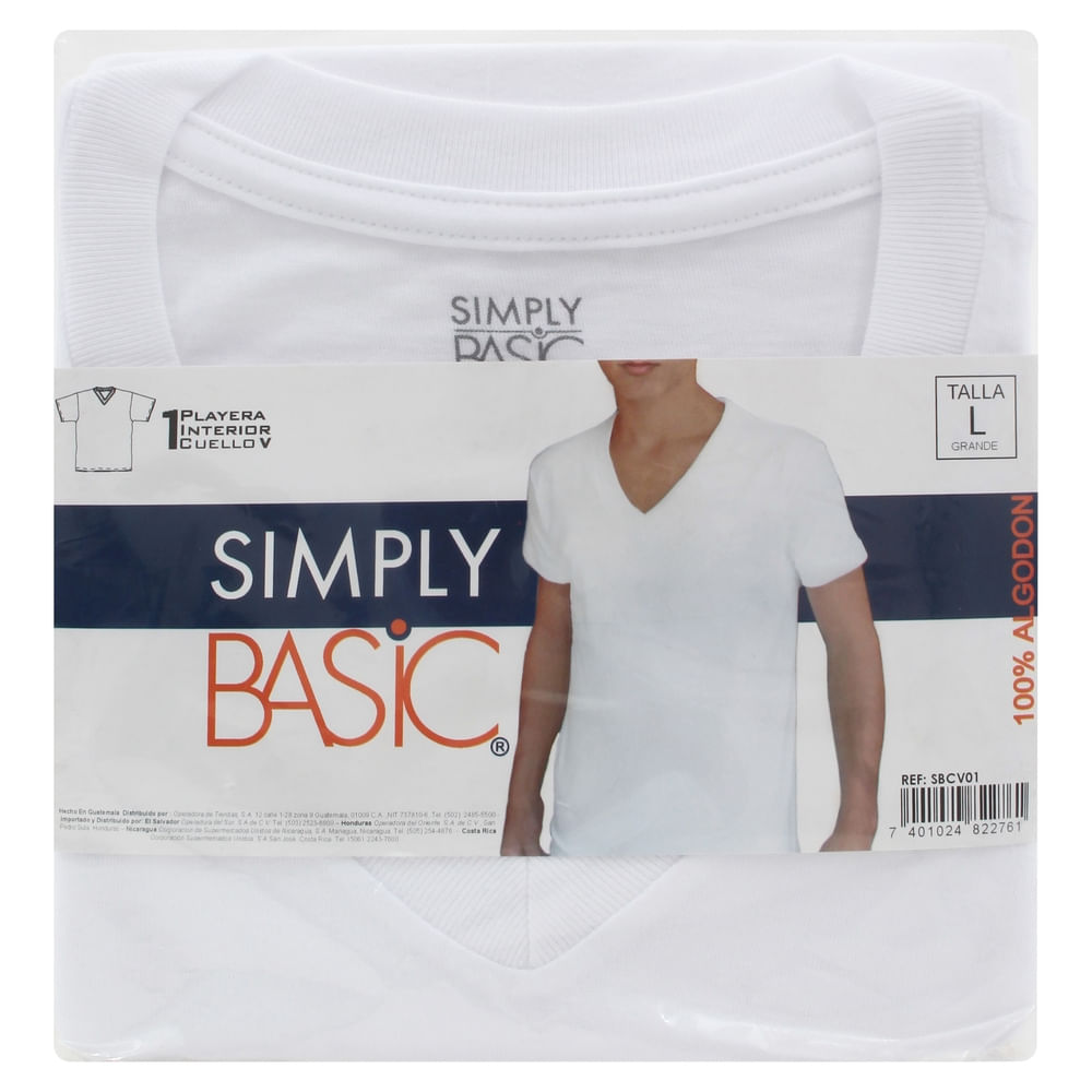 Playera Simply Basic Cab Cuello V T L