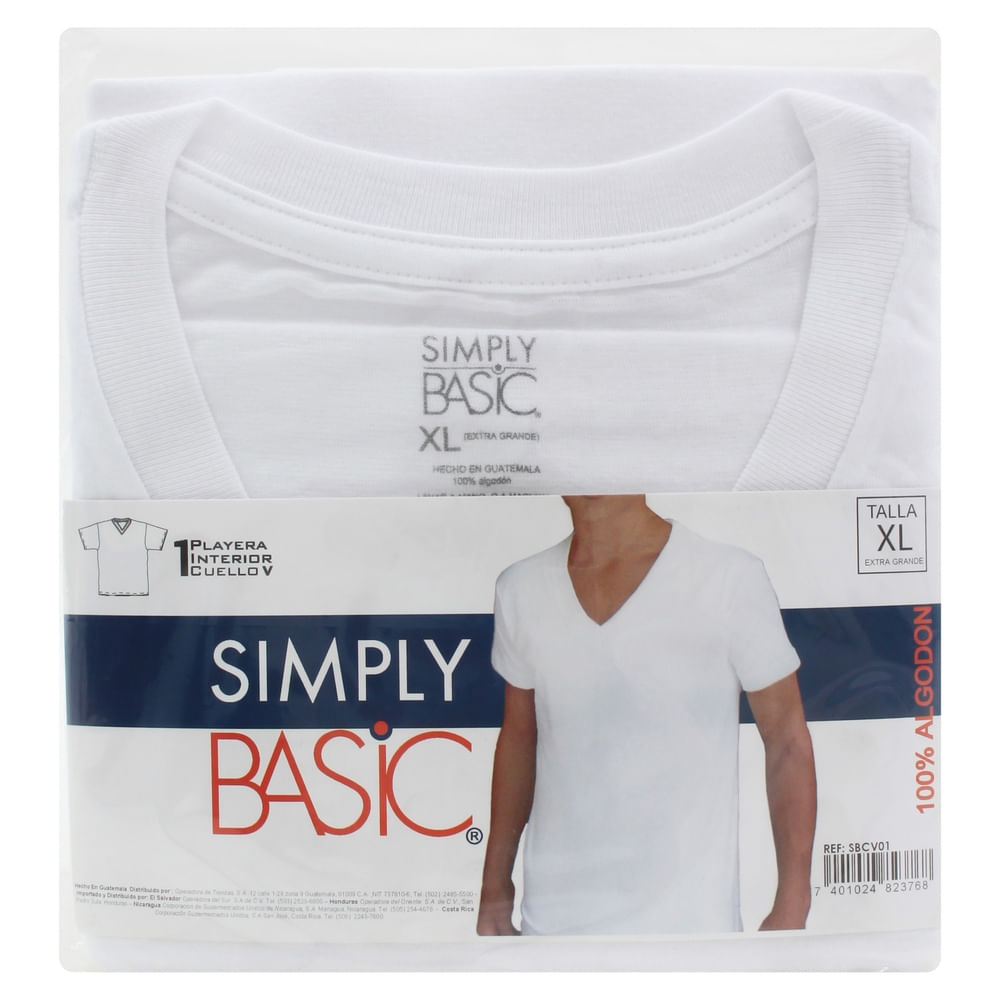 Playera Simply Basic Cab Cuello V T Xl