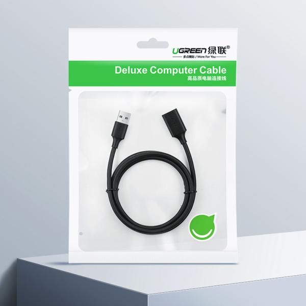 EXTENCION USB TIPO A 2.0 MACHO A HEMBRA US103 10313 UGREEN 0.5M NEGRO