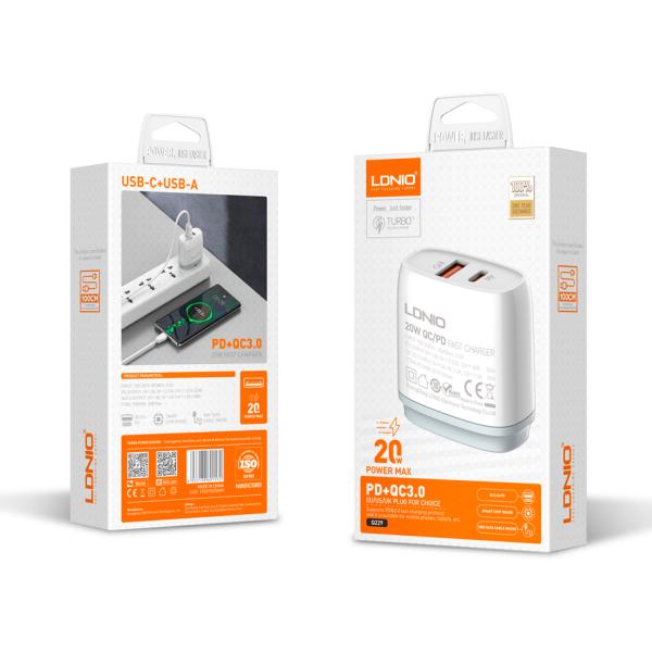 CARGADOR CASA Q229 LDNIO MICRO B BLANCO