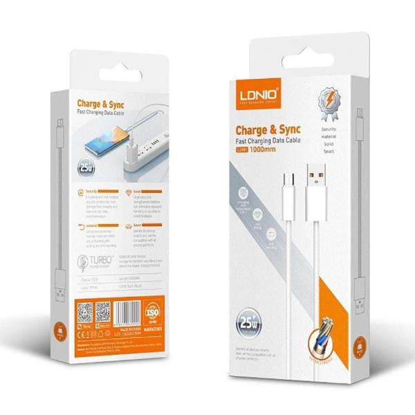 Cable Usb Micro B LS891 Ldnio Blanco