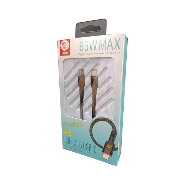 CABLE USB TIPO C K-67 YOUSHENGKU C-C BLANCO