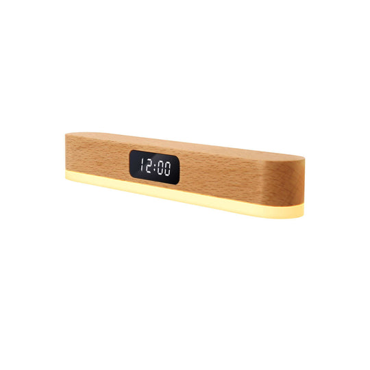 LAMPARA CON RELOJ NO-HB040 MADERA