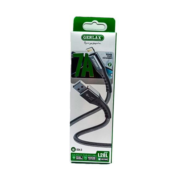 CABLE USB LIGHTNING L28L GERLAX 1M BLANCO 1M BLANCO