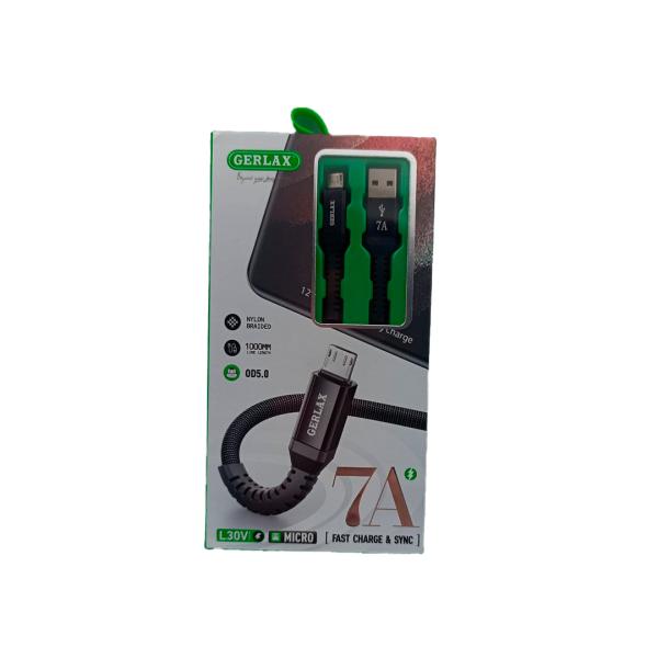 Cable Usb Micro B L30V Gerlax 1M Negro