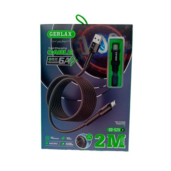Gerlax Cable Usb Micro B GD-52V2 Gerlax 2M Negro
