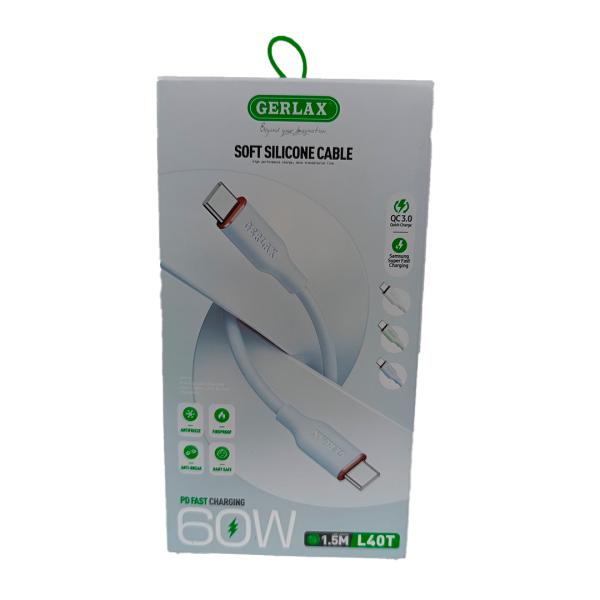 CABLE USB TIPO C L40T GERLAX 1M BLANCO