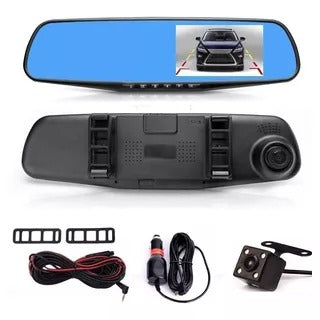 Camara Video Grabadora Para Carro Con Espejo Y Camara Retroceso D21