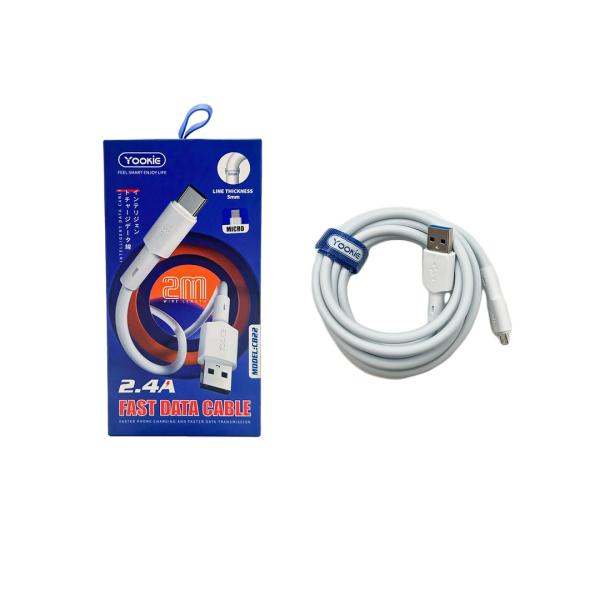 Cable Usb Micro B CB22 Yookie Blanco 2M