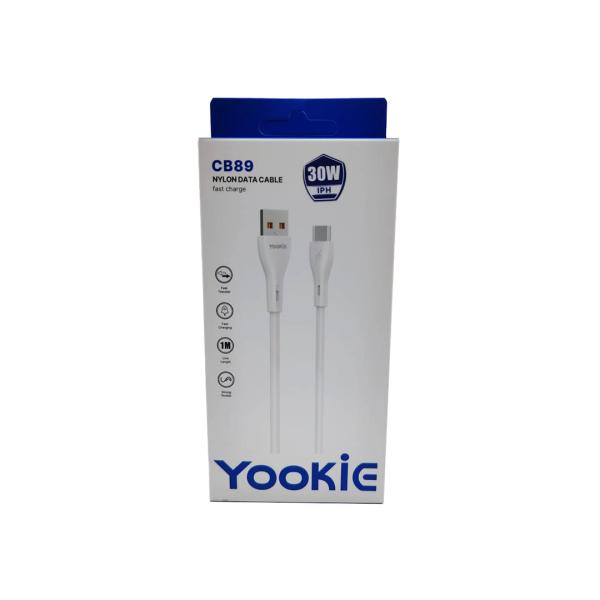 Cable Usb Lightning CB89 Yookie Blanco