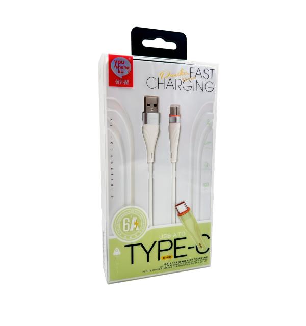 CABLE USB TIPO C  K-68 YOUSHENGKU BLANCO