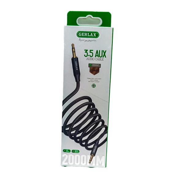 CABLE AUXILIAR 3.5MM GX-06D2 GERLAX NEGRO