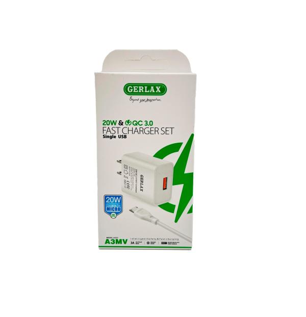 Cargador Casa A3Mv Gerlax Blanco Micro B