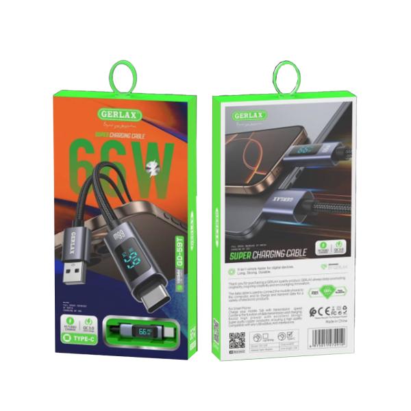CABLE USB TIPO C GD-59T GERLAX 1M NEGRO