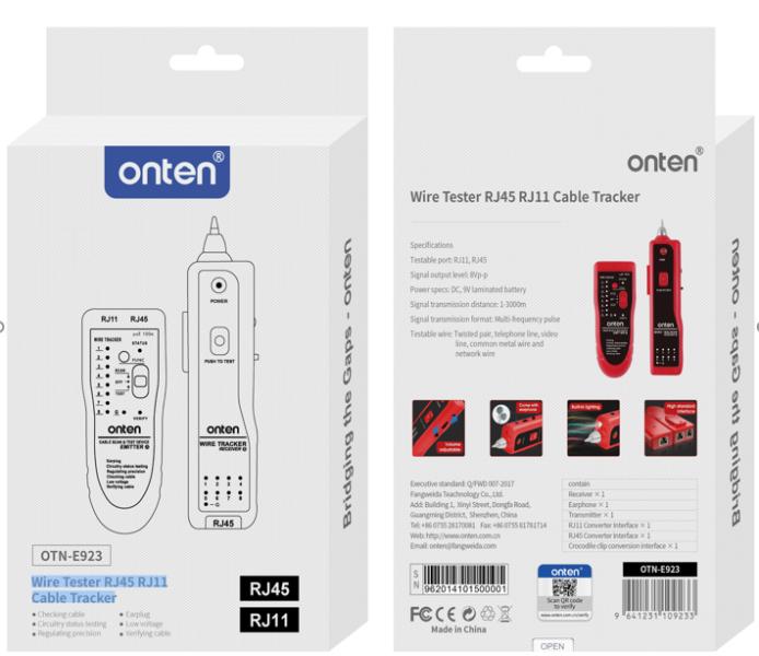 Onten Tester De Cables Conector RJ45 RJ11 E923 Onten