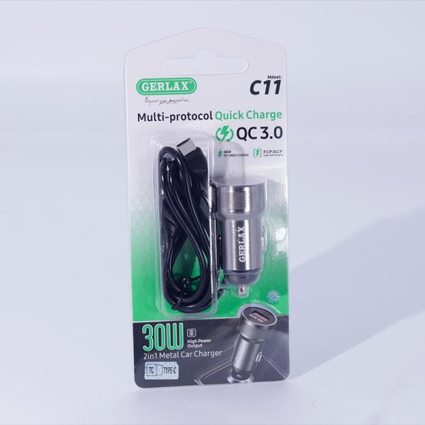 Cargador Cubo Carro C11T Gerlax Tipo C