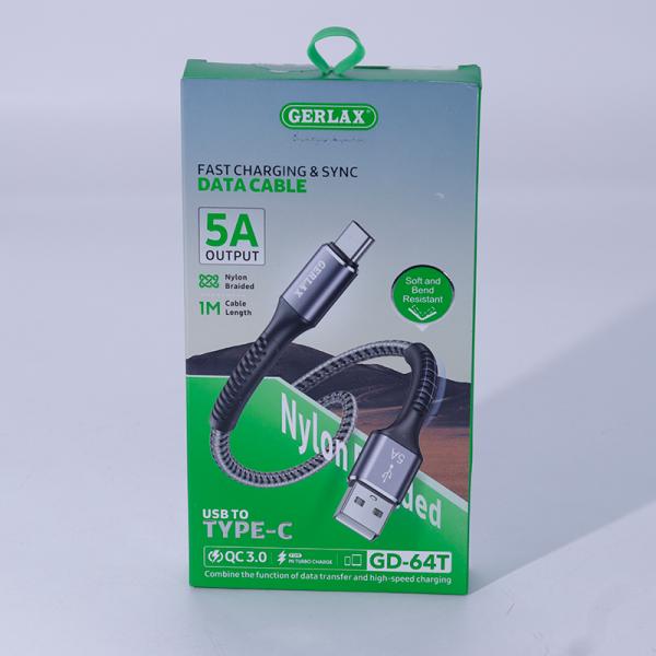 Cable Usb Tipo C GD-64T Gerlax Gris