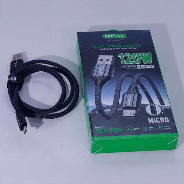 Gerlax Cable Usb Micro B GD-70V Gerlax 1M Gris