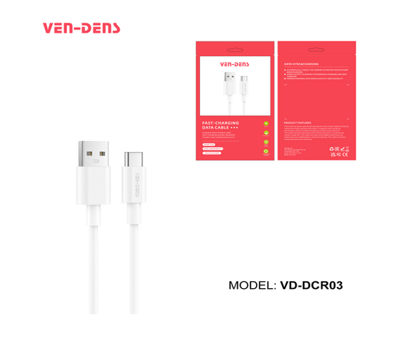Cable Usb Tipo C VD-DCR03 Ven-dens 1M Blanco