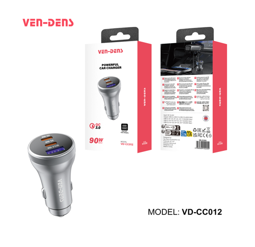 Ven-dens Cargador Cubo Carro VD-CC012 Ven Dens Plateado
