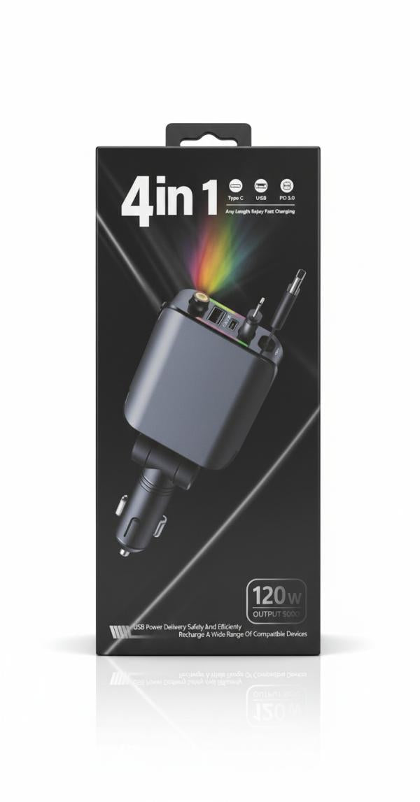TRANSMISOR FM CARGADOR 4EN1 NEGRO NEGRO