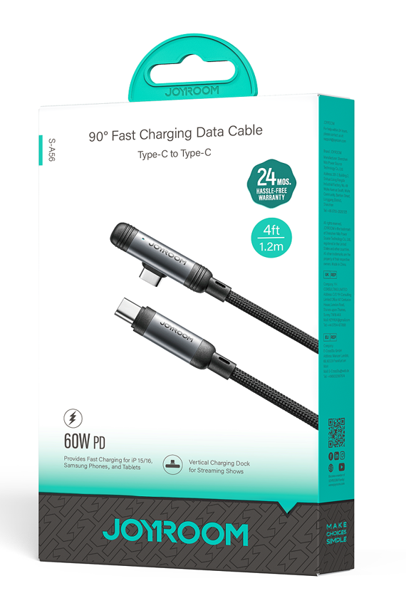 CABLE USB TIPO C S-A56 JOYROOM 1.2M C-C NEGRO