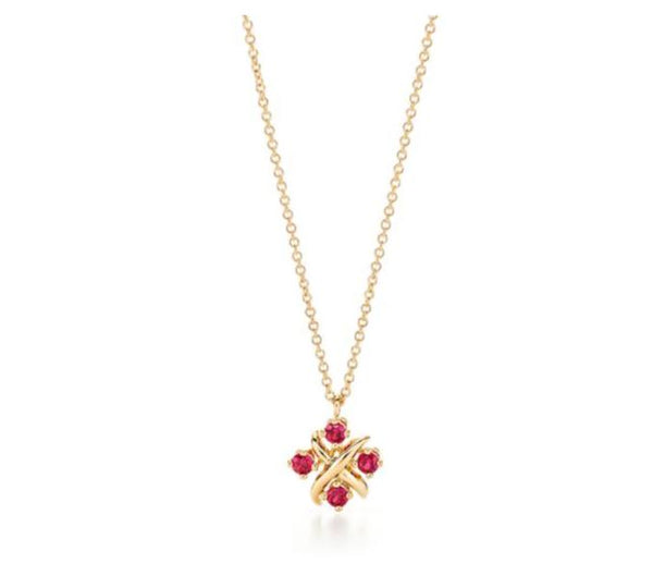 COLLAR TIFFANNY & CO DISEÑO PERLAS DORADO/ROSADO