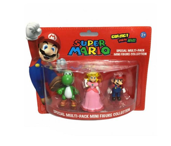 SET DE FIGURAS MARIO, YOSHI Y PEACH - MARIO BROS 10 CM