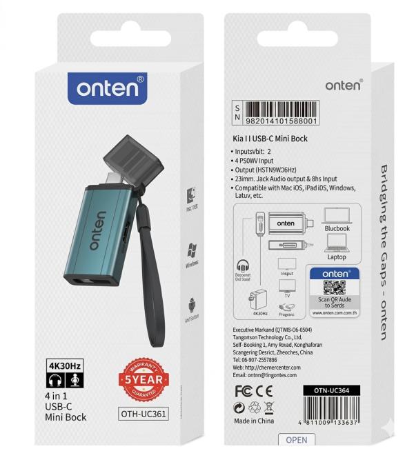 Onten Convertidor De Video Usb C A Hdtv Hdmi OTN-UC362