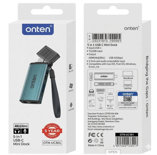 Onten Convertidor De Video Usb C A Hdtv Hdmi OTN-UC361
