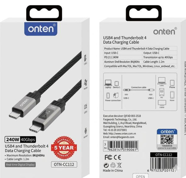 Onten Cable Usb Tipo C Con Convertidor De Video OTN-CC2