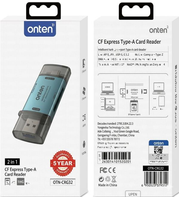 Onten Lector Memoria Usb Tipo C Y Tipo A OTN-CR632 Onte